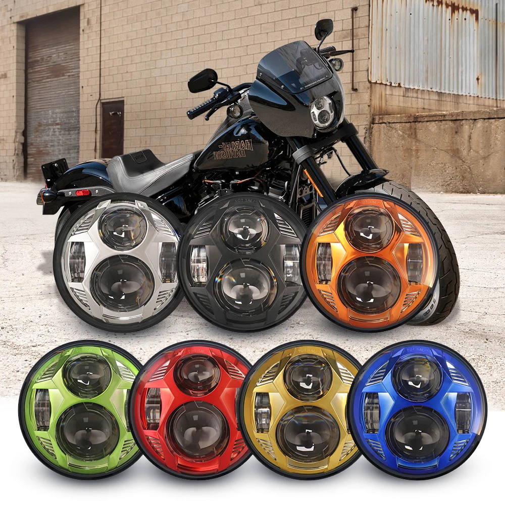 2020 Special design Multicolor motorcycle Projector Headlight 75W 5 3/4 Round LED Driving light