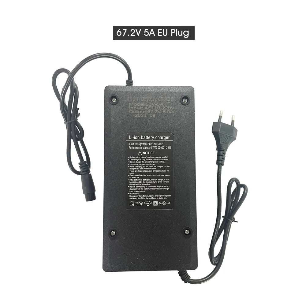 

67.2V 5A Faster Chargers Charger Adapter for 60V E Scooter Replenisher Loaders Lithium Battery Charger High Quality E-bike