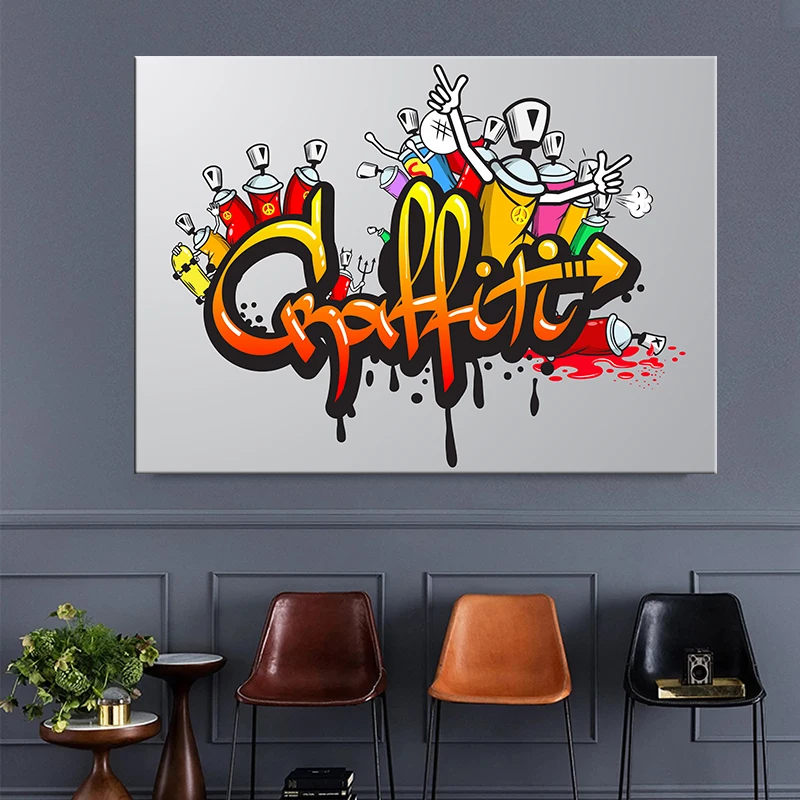 

Creative Painting Graffiti Art Posters And Prints Wall Art Canvas Painting Decorative Pictures for Living Room Home Decoration