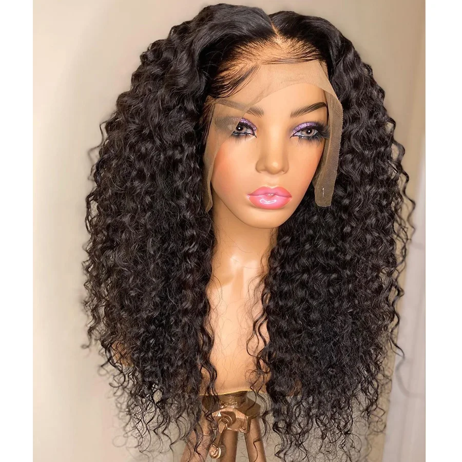 Simbeauty Indian Natural Curly 100% Human Hair Wigs with Baby Hair 200Density Pre Plucked 13x6 Lace Front Wigs Remy for Women