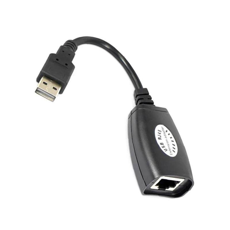 1 para USB do RJ45 LAN Ethernet przedłużacz Adapter do kabla 50M odległość Extender konwerter ponad Cat5E/6 przewód akcesoria komputerowe