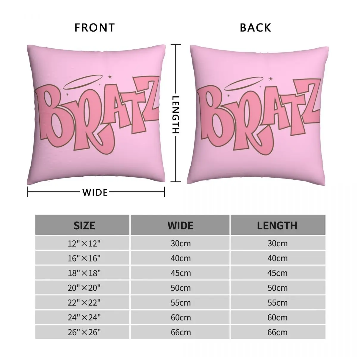 Bratz Angelz Square Pillowcase Polyester Linen Velvet Creative Zip Decor Throw Pillow Case Home Cushion Cover