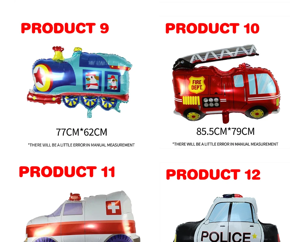 Flugzeug Auto Folie Helium Luftballons Bus Polizei Auto Feuerwehrauto Engineering Modell Ballon Junge Kinder Thema Geburtstag Party Dekoration – Detail 10