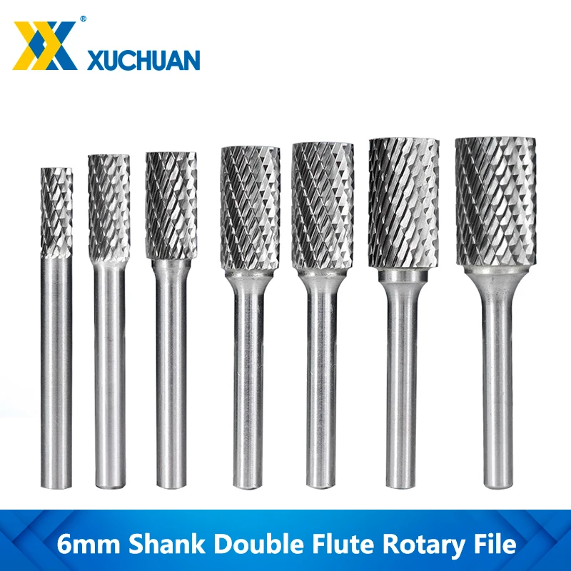 Rotary File Double-Cut A Type CNC Engraving Bit 6mm Shank For Metalworking Carving Tools Tungsten Carbide Rotary Burrs