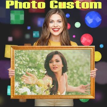 HOMFUN Photo Custom Diamond Painting 5D DIY Picture of Rhinestones Diamond Embroidery 3D…