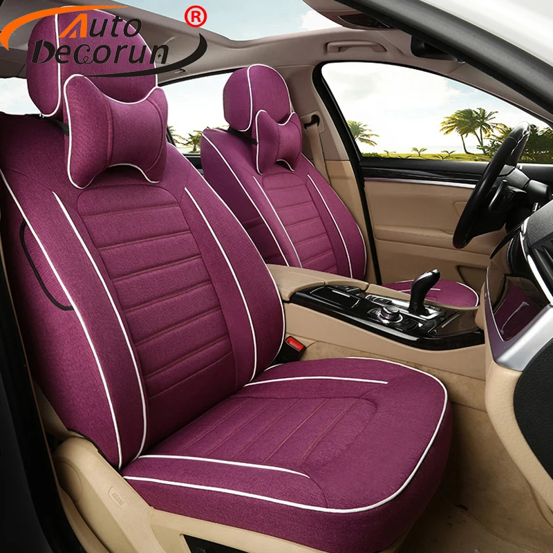 AutoDecorun Custom Fit Seat Cushion for Toyota RAV4 2008-2017 Seat Covers Flax Fabric Car Support Interior Accessories 15PCS/Set