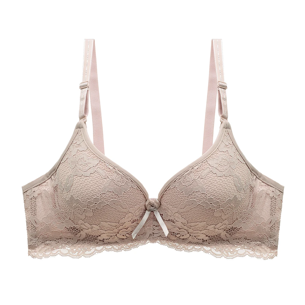 Sexy hluboká podprsenka s pěnovým košíčkem a push-up podprsenkou s květinovou krajkou a vyztužením pro ženy - náhled 3