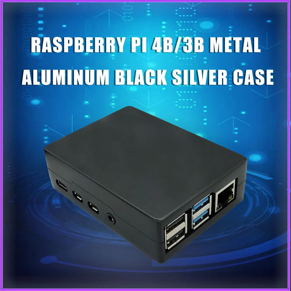 

Raspberry Pi 4 Model B Aluminum Black Silver Case RPI 4B 3B Metal Enclosure Silver Box for Raspberry pi 3B/3B+/4B dropship