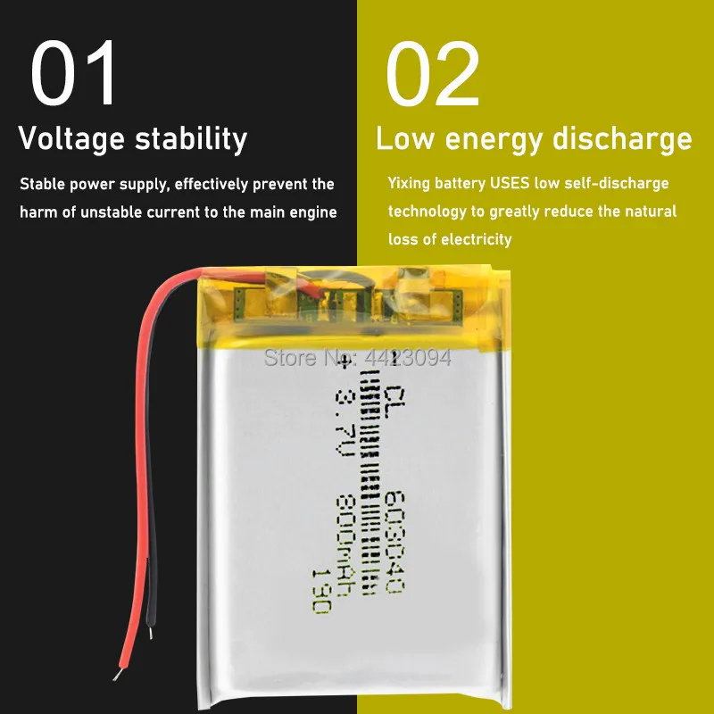 3.7V 800Mah 603040แบตเตอรี่ลิเธียมไอออน Li-Polymer สำหรับแผ่น DVD E-Book ชุดหูฟังบลูทูธแบตเตอรี่แบบชาร์จไฟได้ Accumulator