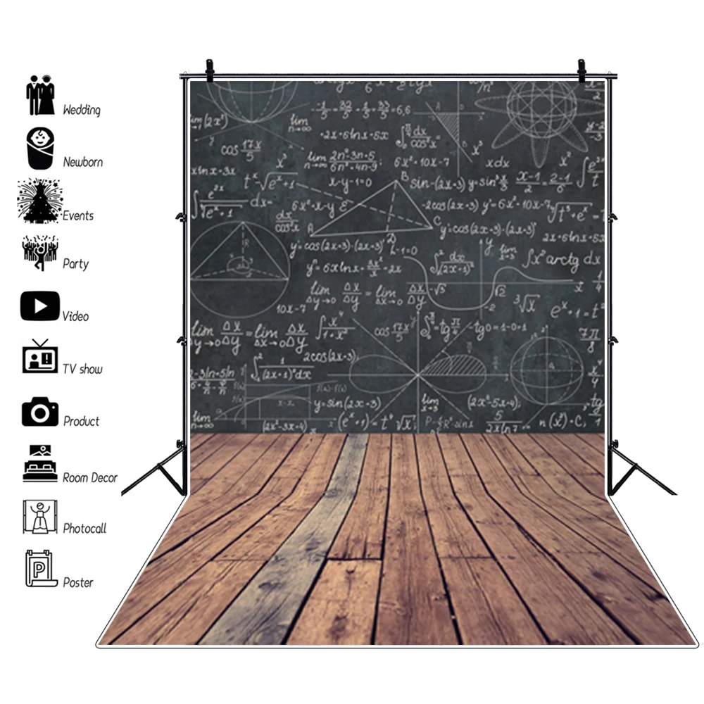 Laeacco Back to School Photophone Geometric Patterns Wooden Floor Photography Backdrops Photo Backgrounds Student Photozone Prop