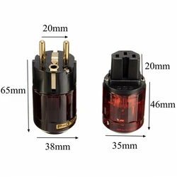 HIFI Oyaide C-079 P-079e Schuko Europe EU Power Plug 24k Gold Plated IEC Audio Connector Female-Male MATIHUR audio