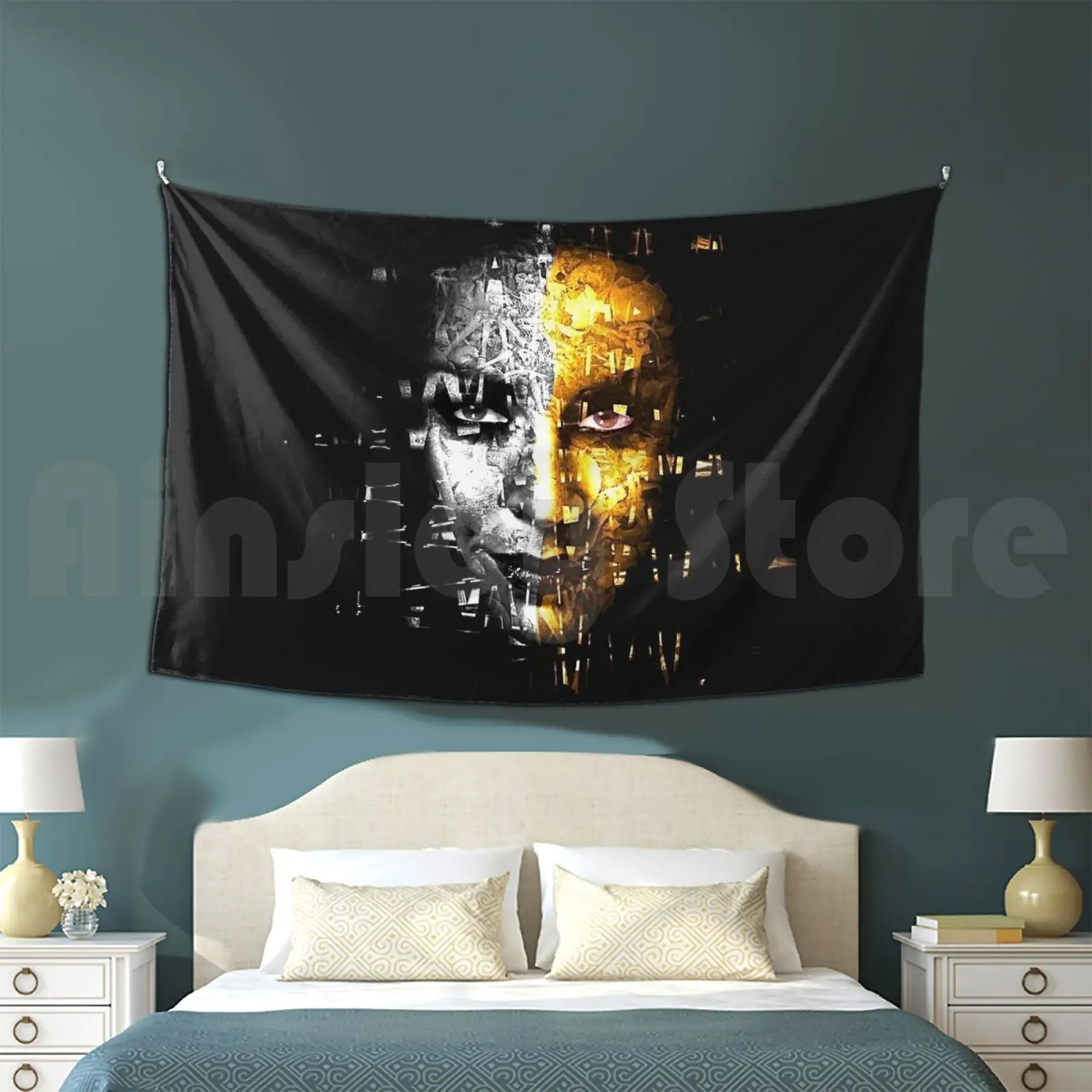 Monica Naranjo Customized Tapestry Double Heart Diva Music Pop Singer Monica Orange Tree Disk White