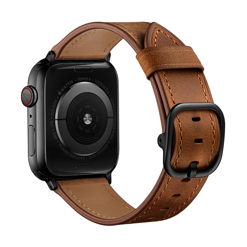 Genuine Leather strap for Apple watch band 44mm 40mm 42mm 38mm iwath band 49mm 45mm 41mm series Ultra 8 7 SE 6 5 4 bracelet