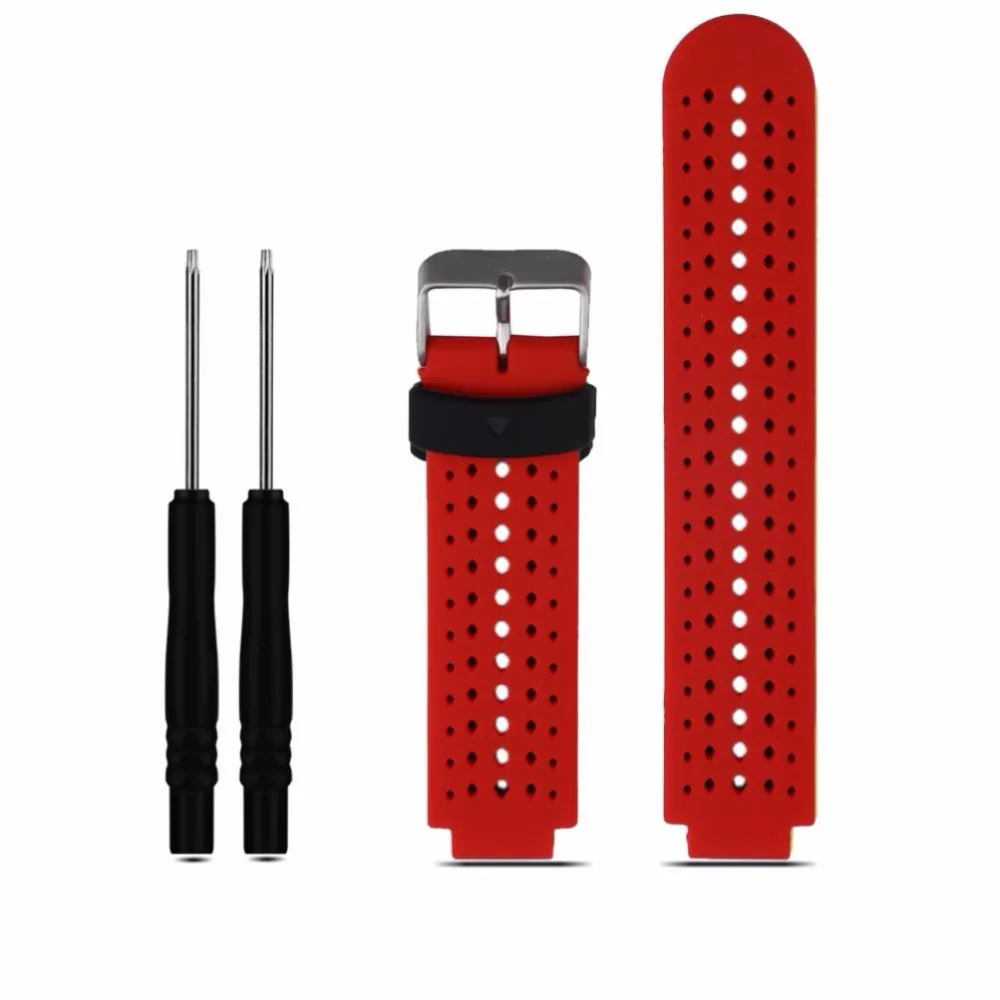 Akbnsted 15 cores pulseira de relógio de silicone macio para garmin forerunner 230/235/220/620/630/735 relógio esportivo, pulseira de substituição