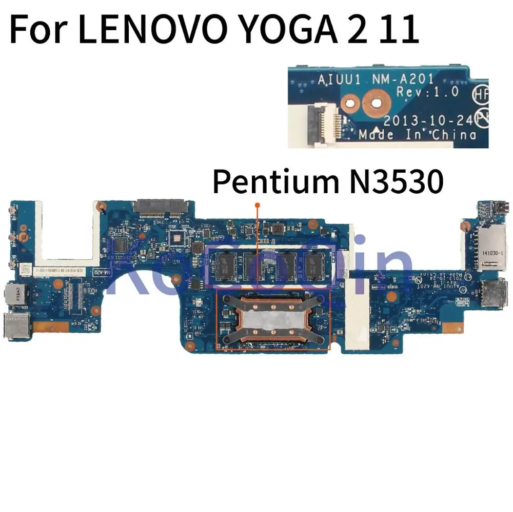 

For LENOVO YOGA 2 11 4GB Notebook Mainboard AIUU1 NM-A201 SR1W2 Pentium N3530 With RAM Laptop Motherboard