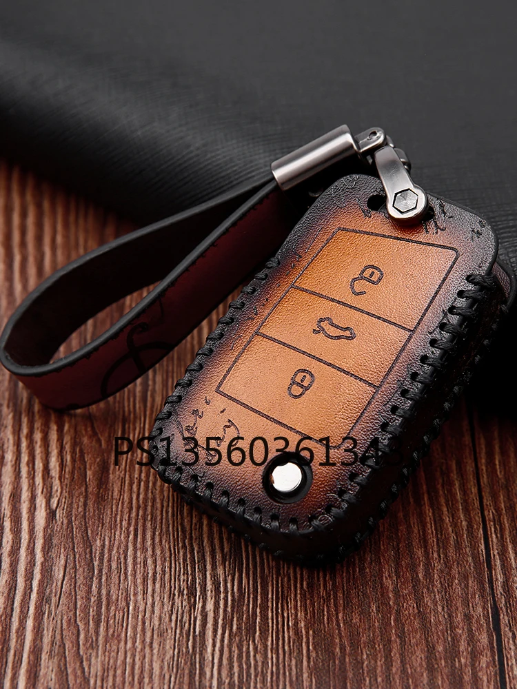 

For Volkswagen Magotan Passat CC Polo Santana Grand Cross Lavida Tiguan Touran Jetta Bora Golf Sagitar C-TREK Leather Key Case