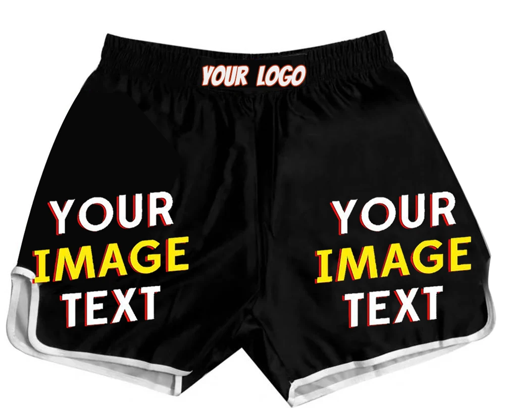 Customized Personalized Muay Thai Shorts Team Club Combat MMA BJJ Boxing Trunks Quick Dry Moisture Wicking Fight Wear