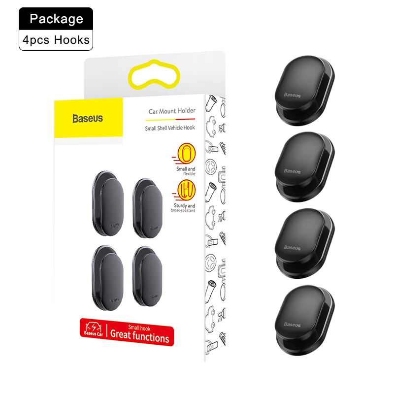 Baseus 4 Teile/los Auto Haken Organizer Lagerung Aufhänger für USB Kabel Kopfhörer Schlüssel Lagerung Auto Zubehör Auto Klebe Haken Aufhänger
