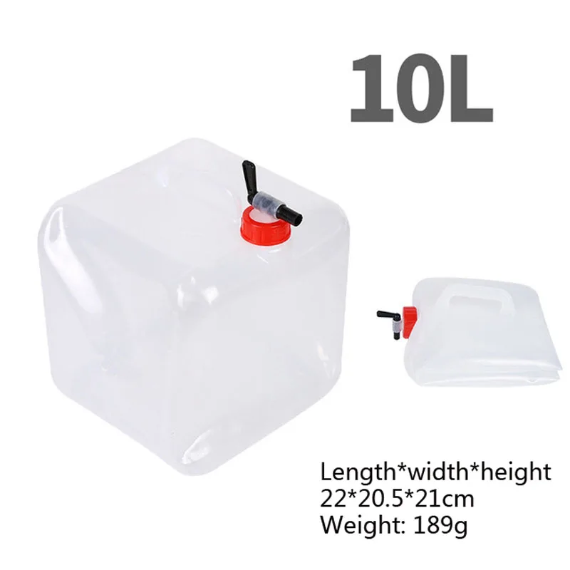 Outdoor folding drinking bucket 10L camping portable large-capacity car drinking water pot water tool four-corner water bag