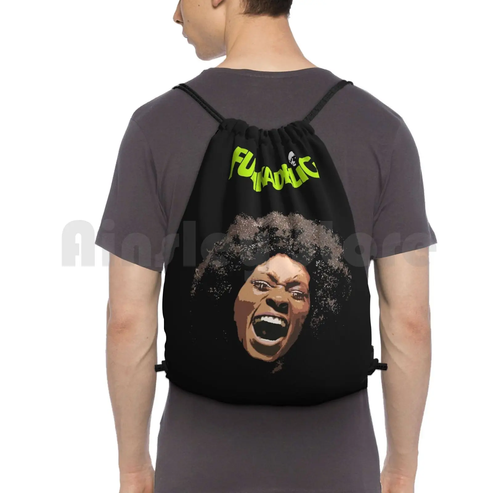 

Funkadelic Backpack Drawstring Bags Gym Bag Waterproof Maggot Brain Funkadelic Parliament Clinton Bootsy Vintage Funk