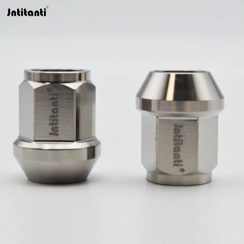 Jntitanti High Quality Silver M12x1.25/1.5x27mm Gr5 Titanium wheel rim Lug Nut For Racing Car  16ps