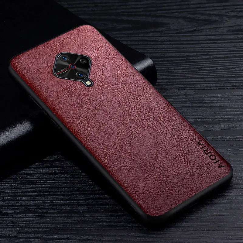 Leather Case For Vivo S1 Pro V17 Y19 U20 U3 Y5S Z5i iqoo z5 Luxury Retro Litchi Pattern Back Cover for Vivo X70 X50 Pro Case