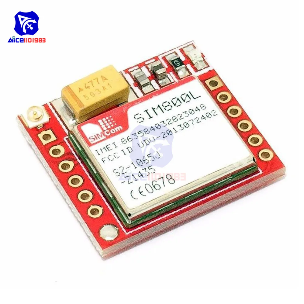 diymore SIM800L GPRS GSM Module Core Quad-band TTL Serial Port IPX Interface PCB Antenna Micro SIM Card for Arduino Smart Phone