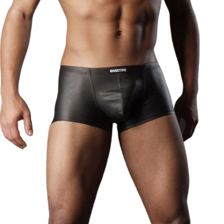 Boxer Men Underwear Sexy Night Club Leather Mens Boxers Cuecas Masculina Underpant Boxershorts Man Size M-2XL