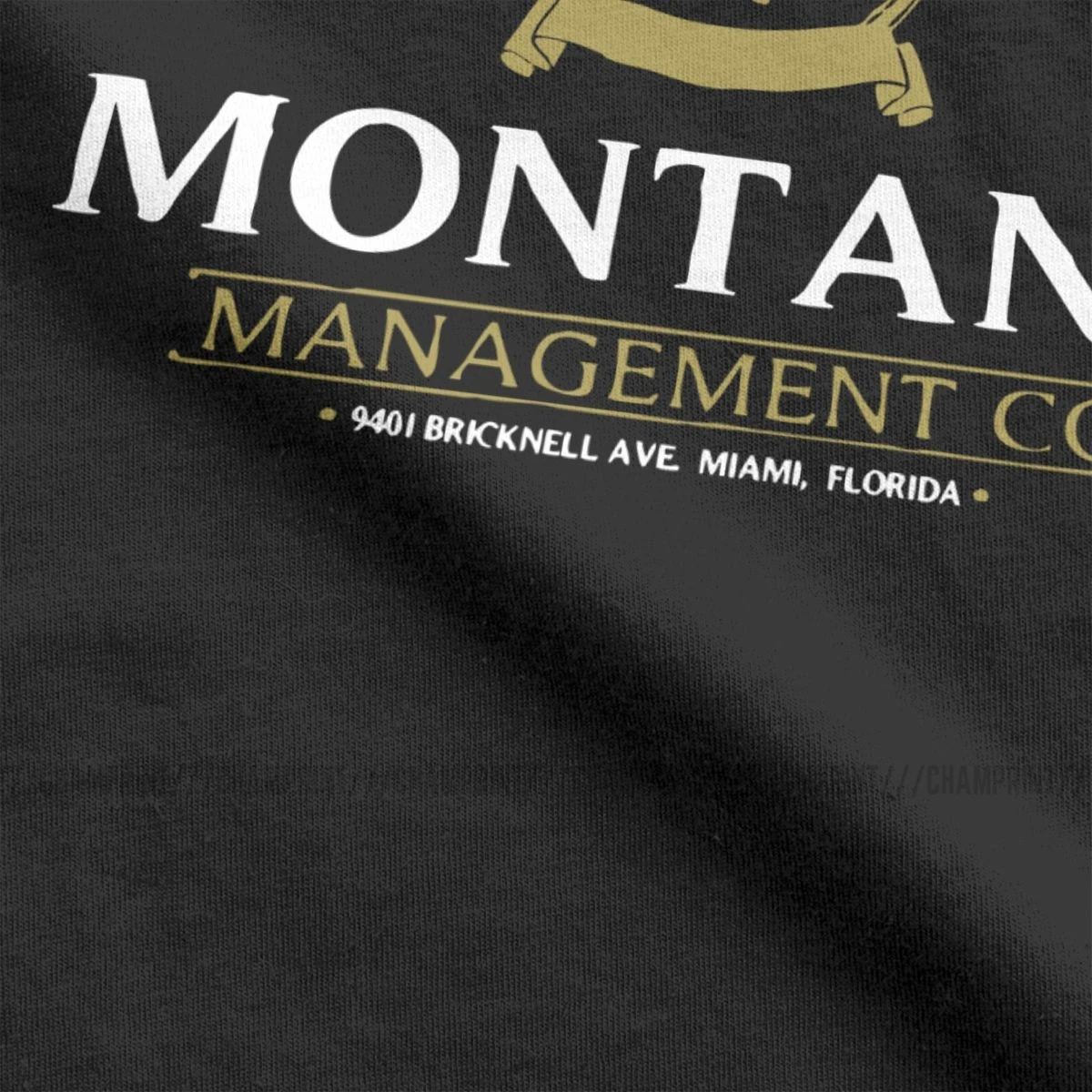 Montana Management Company Vintage Tee Shirt Scarface Pacino Gangster Movie T Shirt Round Neck Tops Plus Size Men\'s T-Shirt