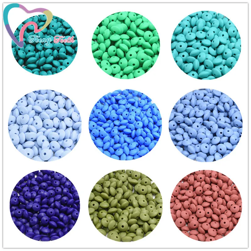 

20 PCS 12 MM Baby Teething Toys Pearl Silicone Beads Lentil Free Silicone Diy Teether Teething Necklace Jewelry Bead Baby Care