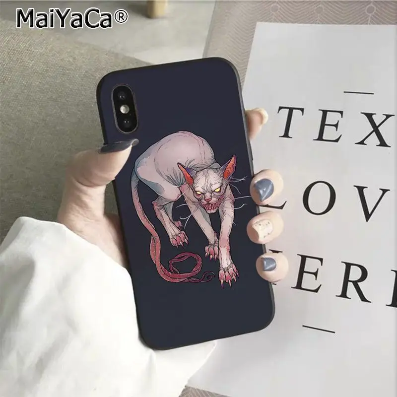 MaiYaCa animal Sphynx Hairless cat Printing Drawing Phone Case cover for iphone SE 2020 11 pro 8 7 66S Plus X XS MAX 55S SE XR