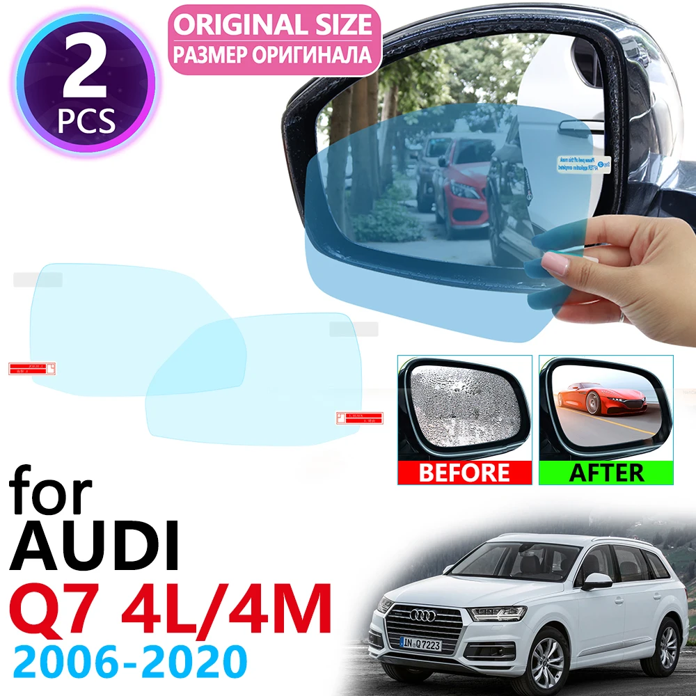 for Audi Q7 4L 4M 2006~2020 Full Cover Rearview Mirror Anti-Fog Films Rainproof Anti Fog Film Foils clean Car Accessories 2018