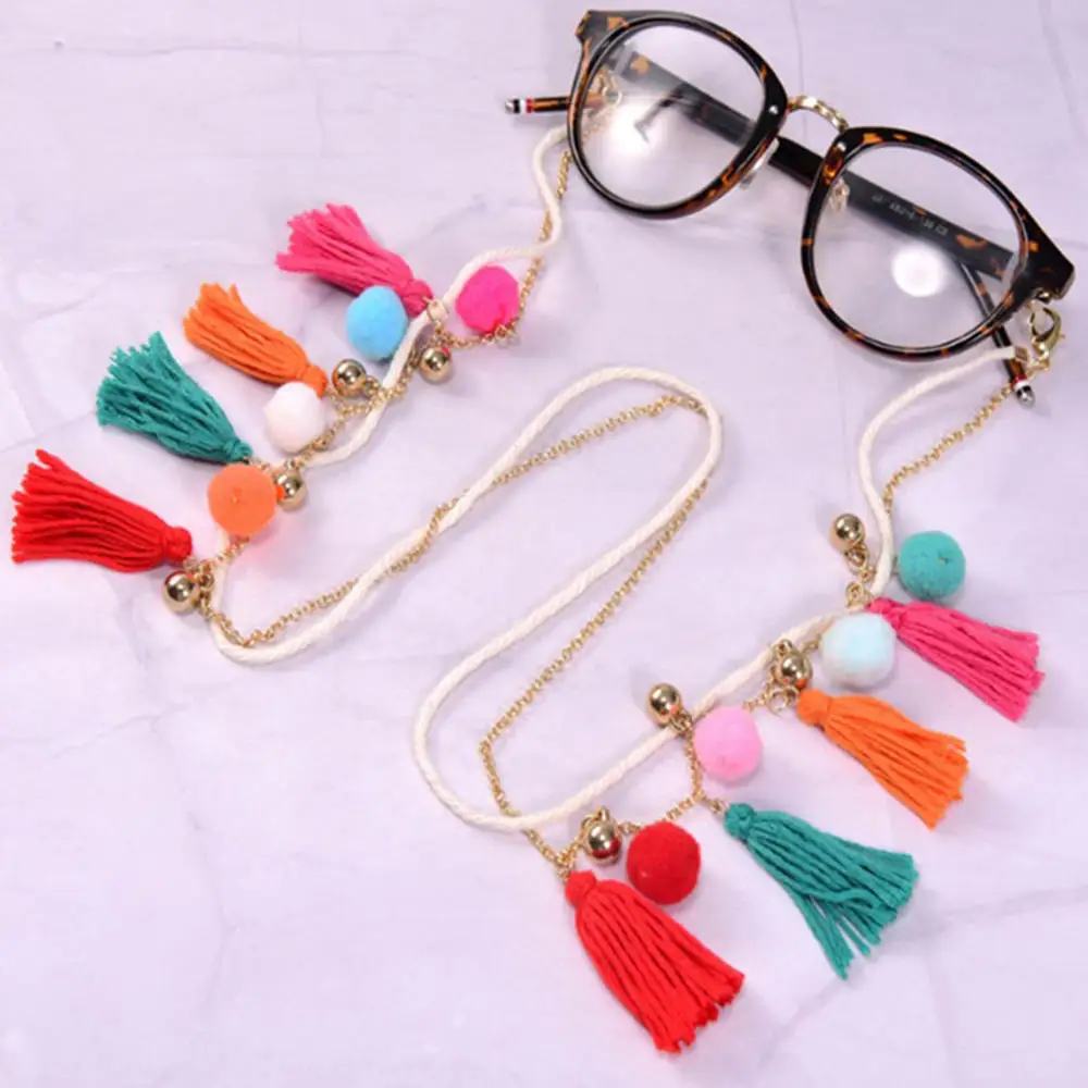 

Fashion Colorful Tassel Women's Glasses Chain On The Neck Eyeglasses Lanyard Boho New Design Dangles Masks Holder Strap