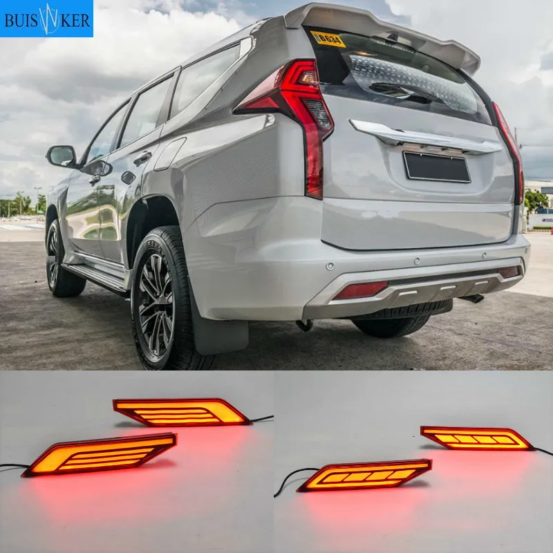 1 Pair For Mitsubishi Pajero Montero Sport 2019 2020 Car LED Bumper Light Brake Light Reflector LED Rear Fog Lamp