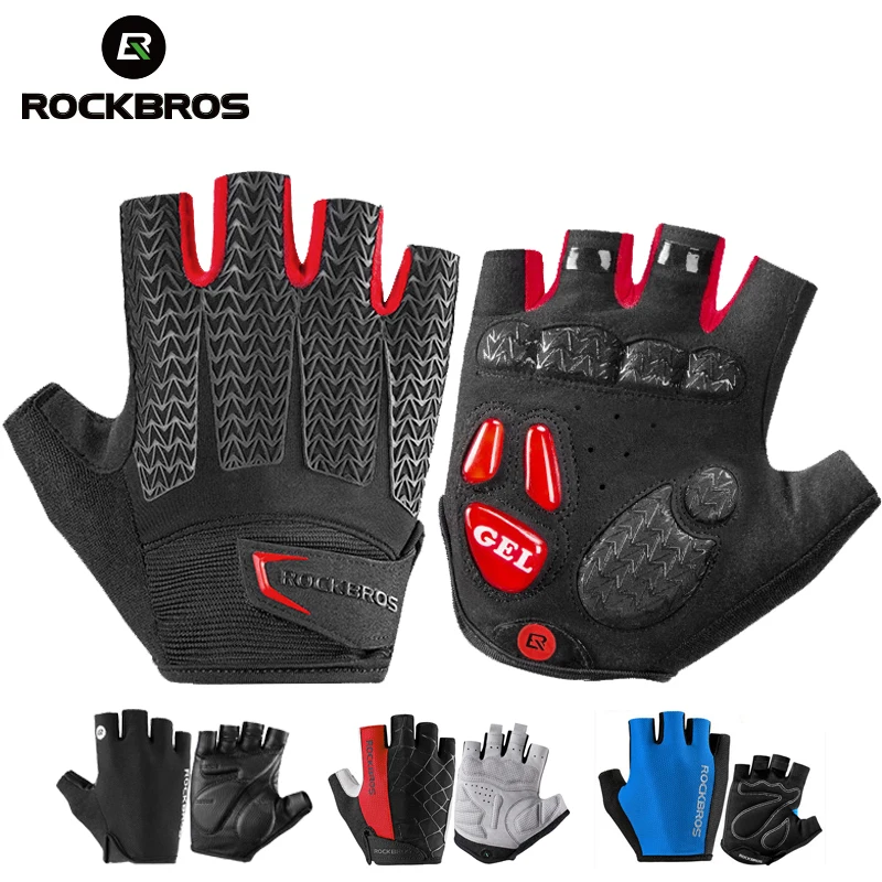 

ROCKBROS Cycling Gloves Men Bike Gloves Half Finger MTB Road Bicycle Gloves Sport Breathable Gym Non-slip 2019 Cycling Equipment