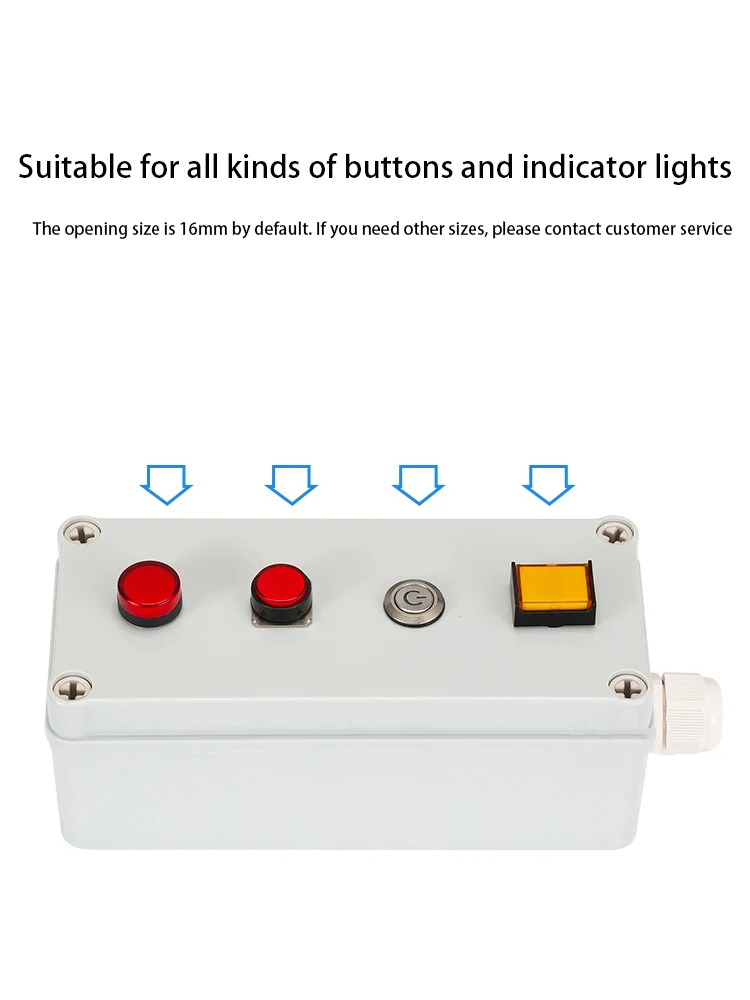 16mm button switch box waterproof control box outdoor rainproof water 1hole 2hole 3hole 4hole 5hole plastic electrical power box