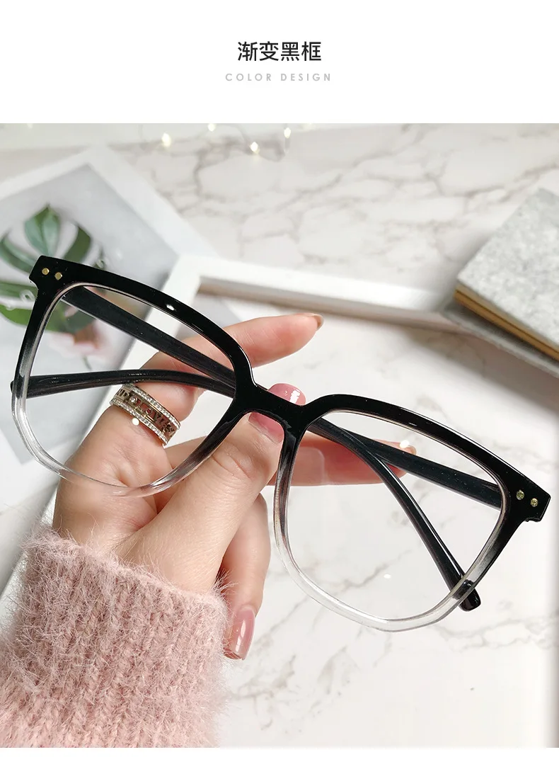Hochwertige Brillen mit quadratischem Rahmen, Myopie-Brille für Damen und Herren, Kurzsichtbrille, Anti-Blaulicht-Brille mit Dioptrien Minus -1,0 – Detail 12