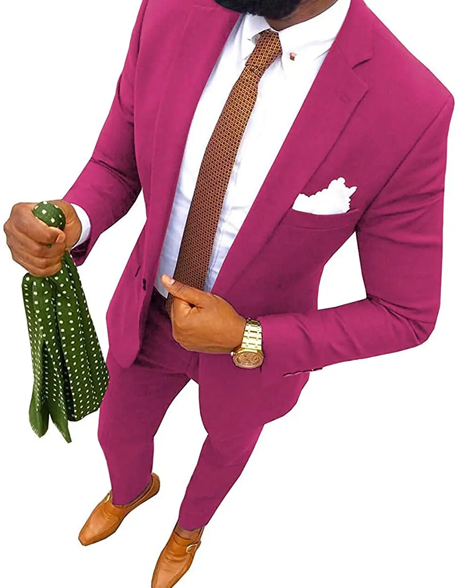 SOLOVEDRESS Men's Western Khaki Slim Fit Dating Travel Campus Party Wedding XS S Custom Color Size