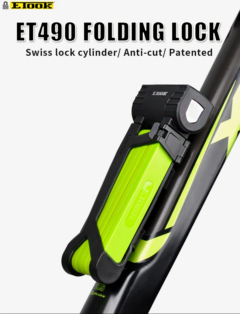 ETOOK Bicycle Lock Folding Chain Lock Anti-theft Scooter Motorcycle E-bike Joint Lock Anti-shear MTB Bike Lock Bike Accessories