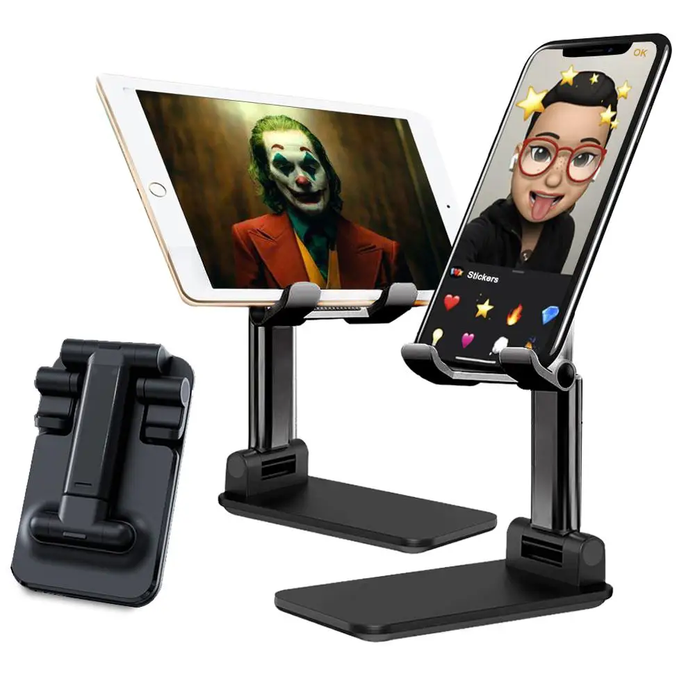 Foldable Phone Stand Tablet Stand Angle Altitude Adjustable Phone Fully Silicone Anti-slip Storage for iPhone iPad Switch 4-13''