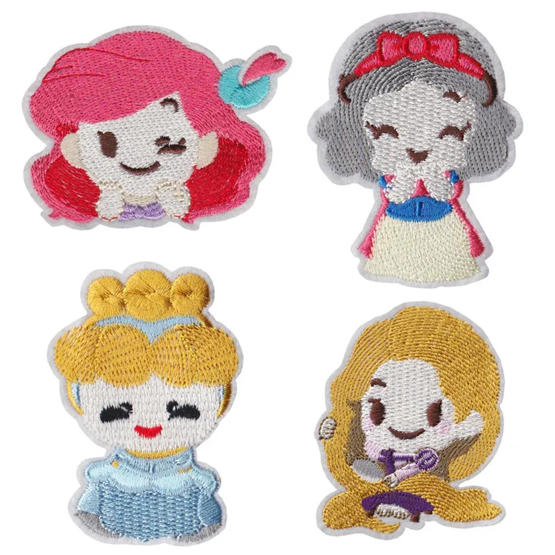 Mermaid Snow White Belle Princess Star Patch for Clothing Iron on Embroidered  Applique on Fabric Badge DIY Apparel Accessories