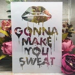A4 29cm Lip Words Sweet DIY Layering Stencils Wall Painting Scrapbook Coloring Embossing Album Decorative Template