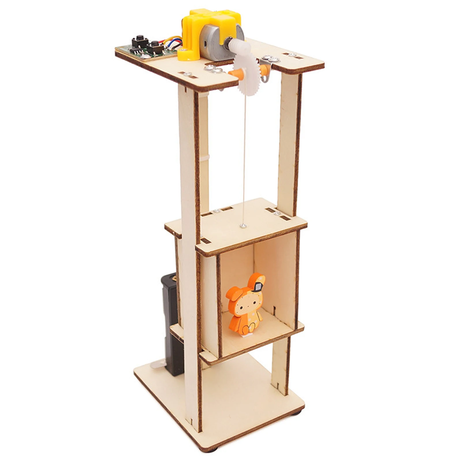 Zestawy do samodzielnego montażu drewnianego windy elektrycznej sterowanej pilotem, puzzle, zabawki naukowe, zestawy eksperymentalne, edukacja STEM, projekt szkolny.