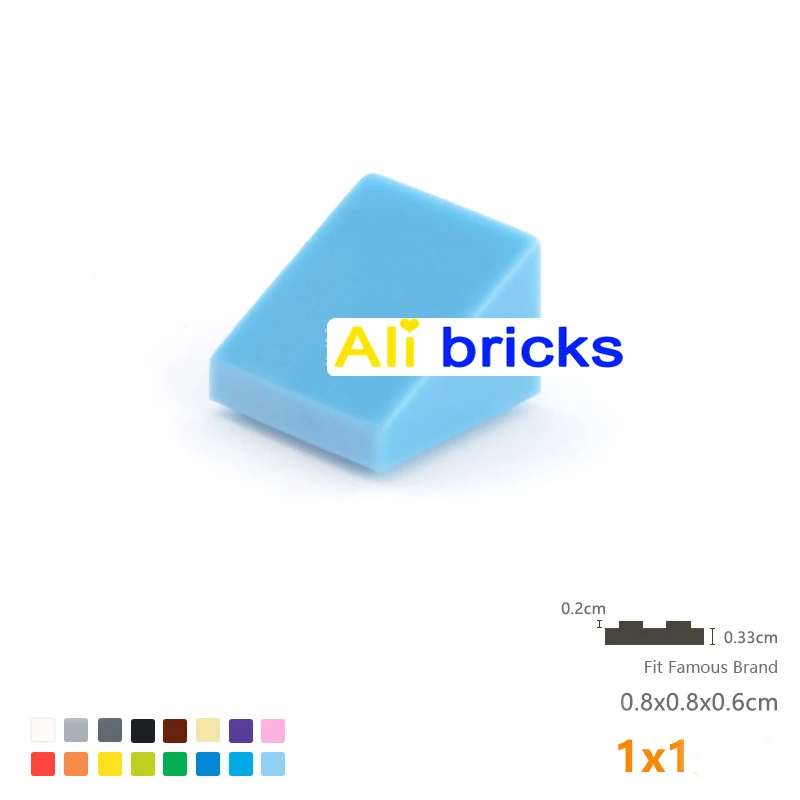 120pcs DIY Building Blocks Figure Smooth Bevel Bricks 1x1 Educational Creative Size Compatible With 54200 Toys for Children