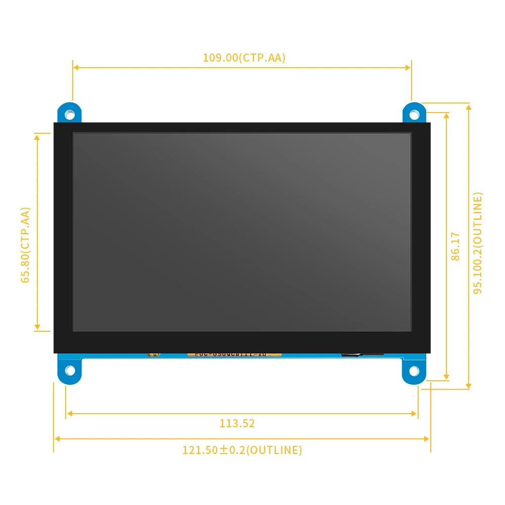 5 inch TNF LCD display 800*480 protable laptop with case raspberry pi 5 IPS hdmi touch screen for conect to electronic screen