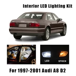 17 Bulbs White Canbus LED Interior Reading Light Kit Fit For 1997-2000 2001 Audi A8 D2 Map Dome Trunk License Lamp No Error