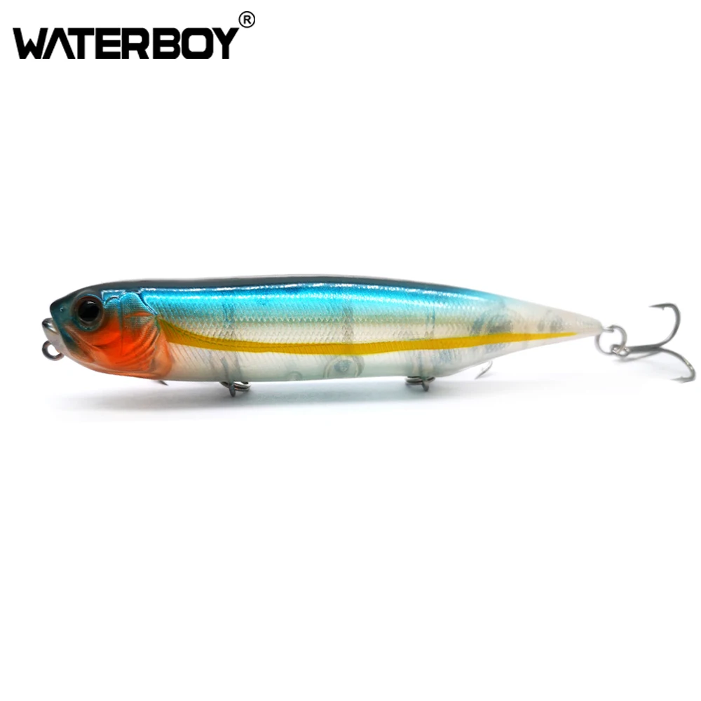 WATERBOY 12cm 21g Pencil Fishing Bait Salater Topwater Fish Dog Rattle Artificial Stick bait 3 Hooks Hard Fishing Lure