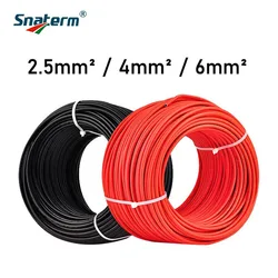 태양광 발전 케이블 와이어 케이블, PV 패널 연결, 레드 블랙 XLPE 재킷, 14 AWG, 12/10 AWG, 2.5 mm2, 4 mm2, 6 mm2