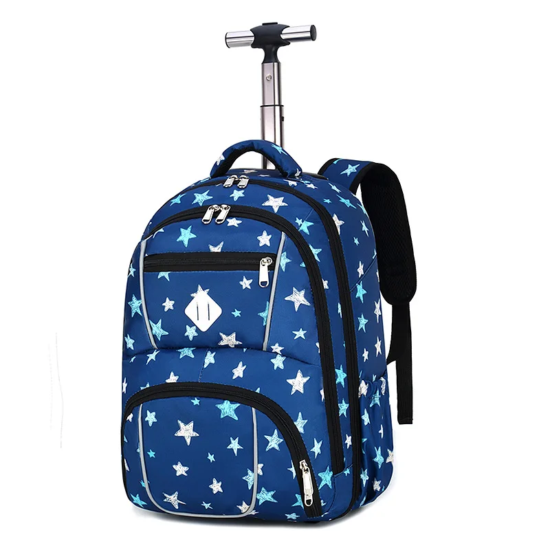 Student trolley suitcase bag Shoulder travel backpack middle school students drag rod bag schoolboy 18 inch luggage trolley bag