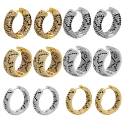 ZHUKOU NEW Gold color CZ Crystal Snakeskin hoop Earrings Fashion Women small hoop Earrings Jewelry Wholesale VE477